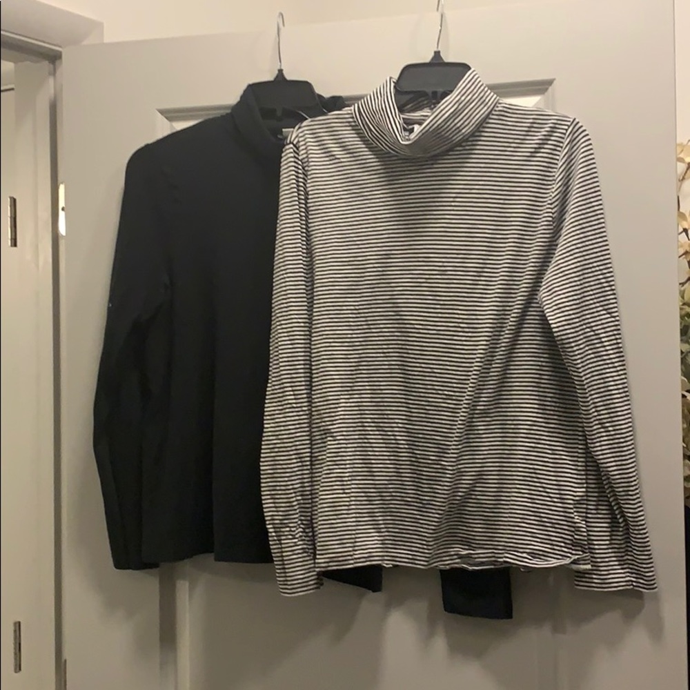 Two J Crew Tissue Turtleneck